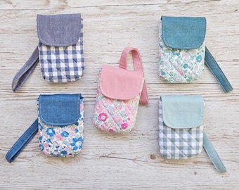 Digitalkameratasche – Handgefertigte, gesteppte Digicam-Tasche mit Handschlaufe – Gepolsterte Kompaktkamera – Kameratasche mit Blumenmuster