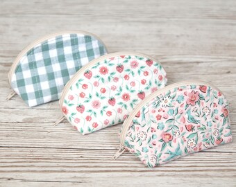 Quilted MINI Dumpling Pouch – Handmade Zipper Coin Purse, Small Makeup Bag,Travel Pouch for Jewellery, Lip Balm, Earbuds, Hair Accessories
