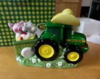 New Rare John Deere Kids by Enesco Johnny Tractor Covered Box