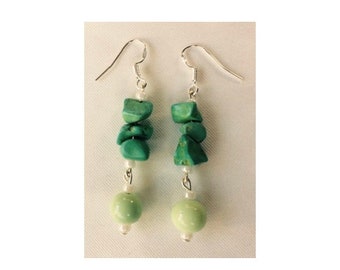 Howlite sterling silver earrings.