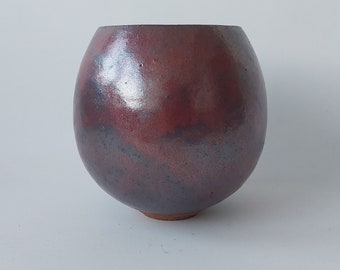 High fired "Bordeaux Red" glazed studio vase