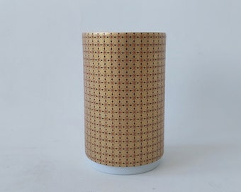 Hutschenreuther porcelain vase with a golden Op-Art decor