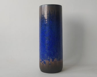 Blue Wendelin Stahl Crystal glazed studio vase