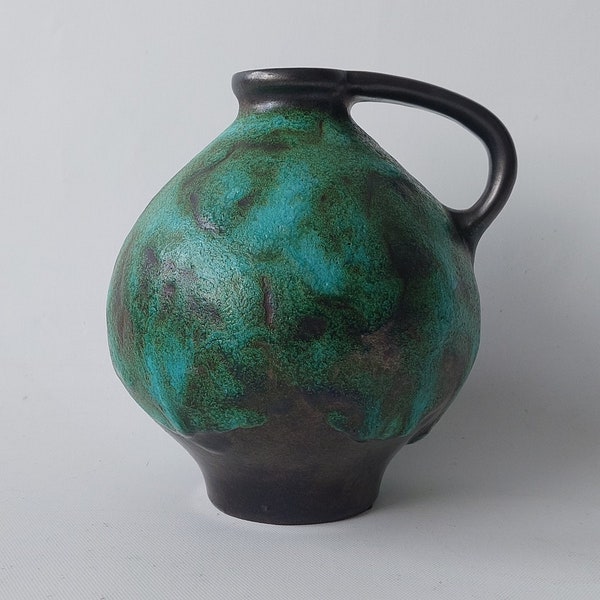 Mid 1960s Ruscha vase with a thick green glaze