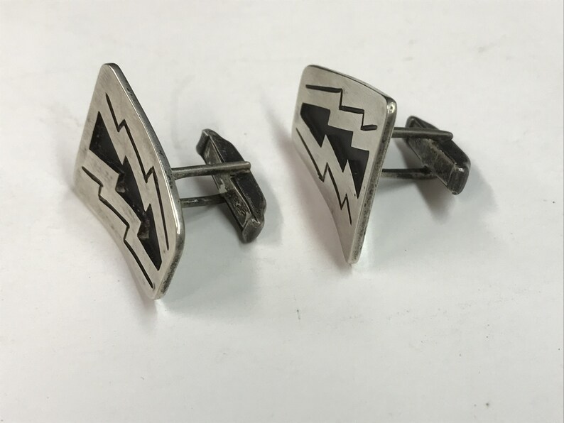 Vintage Modernist Sterling Mid-Century Cufflinks