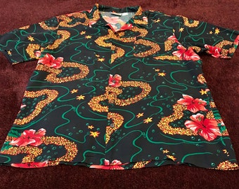 Vintage Kennington Hawaiin Style Shirt Large Hibiscus Flowers Mens XL