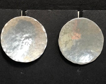 Pair of Vintage Mid-Century Modern Sterling Silver Earrings Screw Back