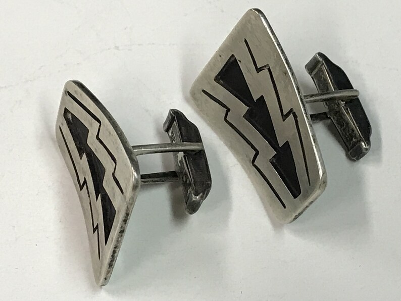 Vintage Modernist Sterling Mid-Century Cufflinks