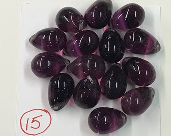 15 New Old Stock 1" (25 mm) Amethyst Grape Crystal Prism (several lots available)
