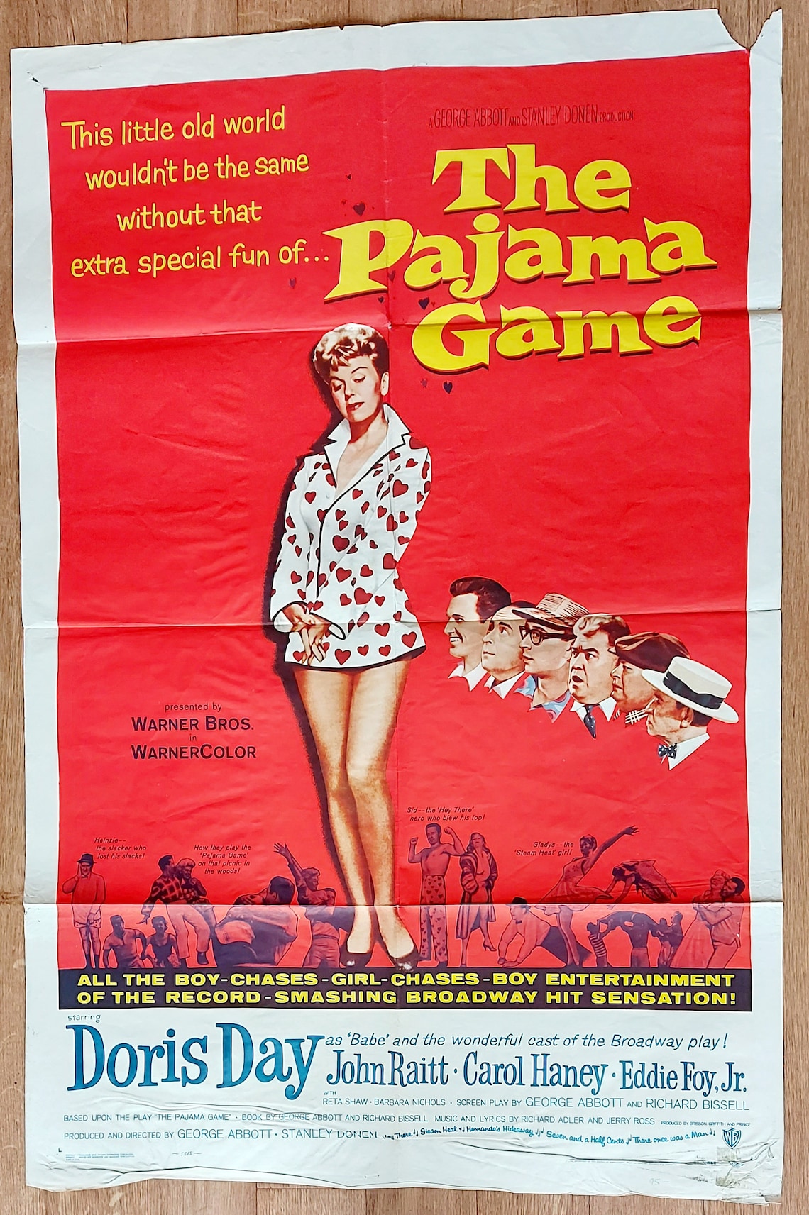 Original Vintage Movie Poster The Pajama Game 1957 Cinema Etsy