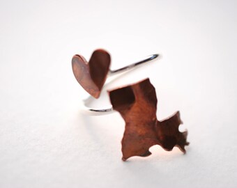 Louisiana Heart Place Ring