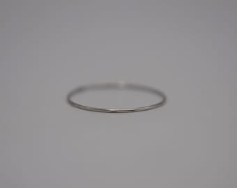 Stacking Ring: Hammered, Ultra Thin, Rhodium Finished