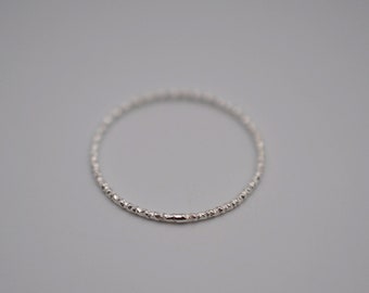 Thin Silver Sparkle  Stacker Ring