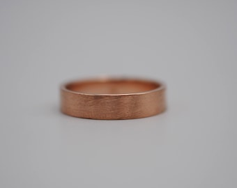Brushed Rose Gold Band Ring