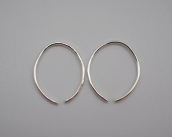 Tiny Silver Open Hoop Earrings