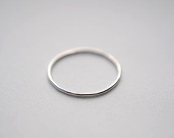 Thin White Gold Stacker Ring Band