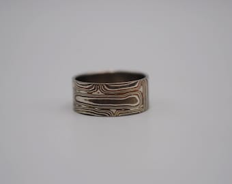 Mokume Gane: Silver, Copper, and Shibuichi Large Ring