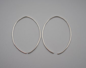 Medium Silver Open Hoop Earrings