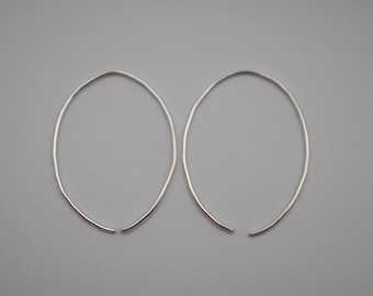 Medium Silver Open Hoop Earrings