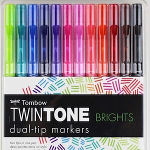 Tombow Twintone Dual Tip Markers - Brights (Set of 12)