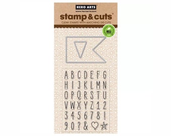 Alpha Tags Stamp & Cut DC136 - Hero Arts - Clear Stamp/Die Set
