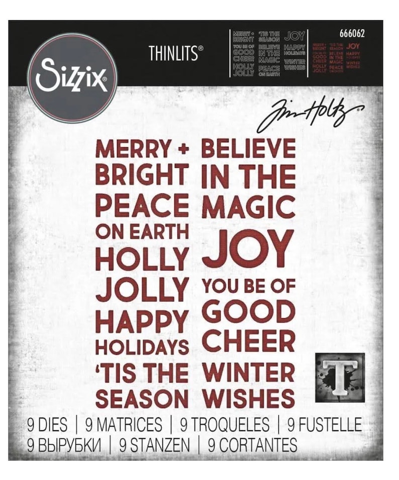 Sizzix Thinlits Tim Holtz Bold Text Christmas 666062 image 1