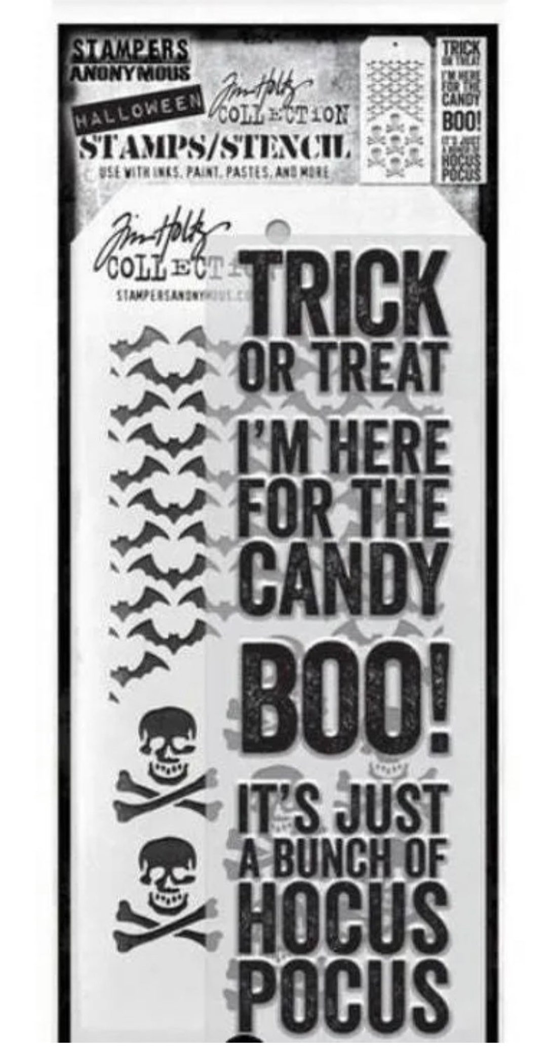 Stampers Anonymous/tim Holtz Clear Stamp and Stencil Trick or Treat