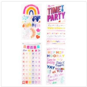 Craft Smart Value Pack - Time to Party - Set of 4 Clear Stamp Sheets - 103 pieces