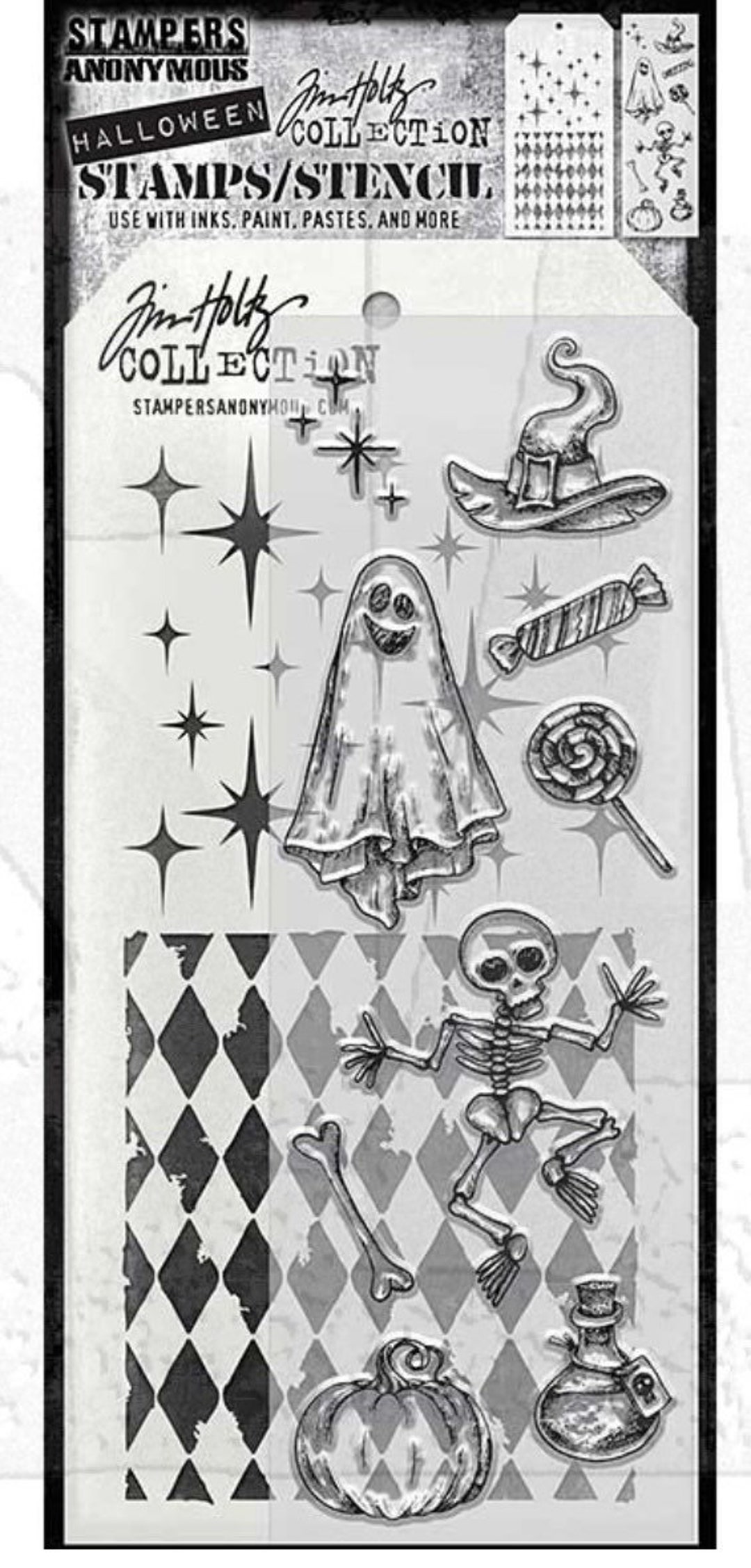 Stampers Anonymous/tim Holtz Clear Stamp and Stencil Etsy