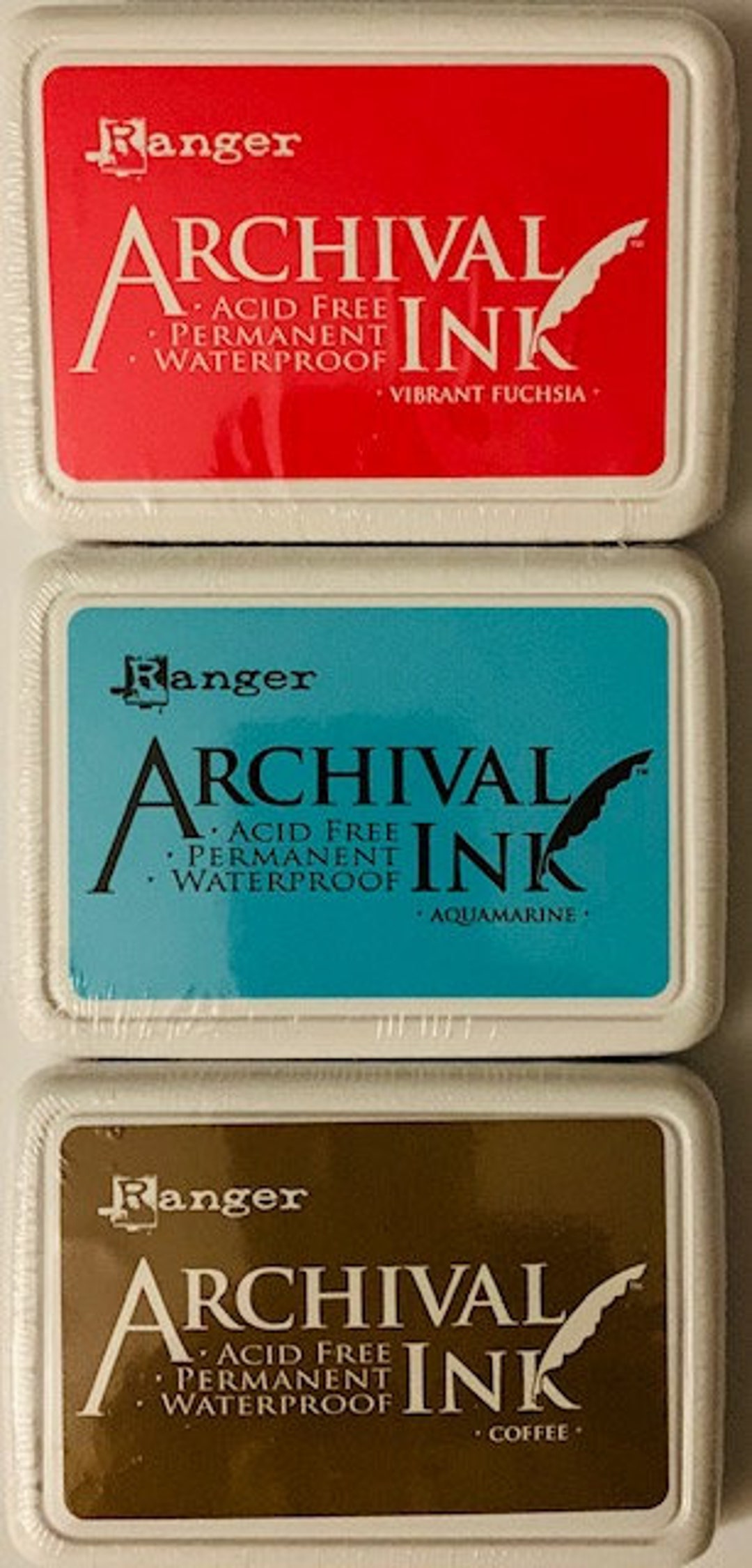 Ranger Archival Ink 3 Color Full Size Ink Pads Vibrant Etsy