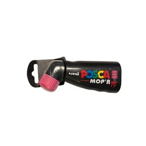 May include: Black Uni POSCA MOP'R 13 paint marker with a pink tip and a black holder. The marker has the words "POSCA MOP'R" printed on the side in red, blue, yellow, and green. The marker is designed for art and graffiti.