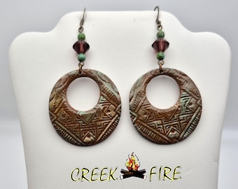 Native American Made Native Design Polymer Clay and Beads Earrings