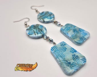 Native American Made Stamped Polymer Clay Earrings