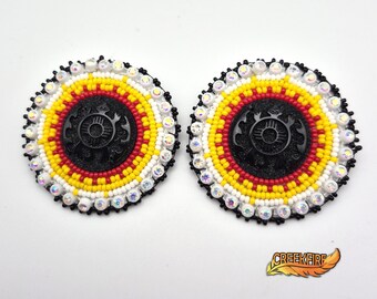 Native American Beaded Sun Turtles Earrings