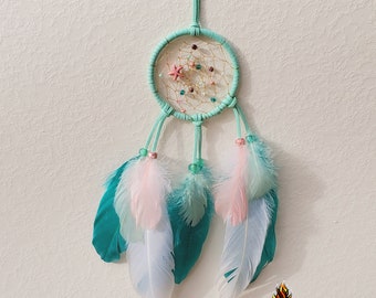 Native American Green and Pink Dreamcatcher with Starfish Charm