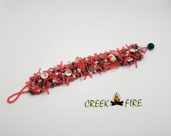Native American Made Unique Shell and Bead Bracelet