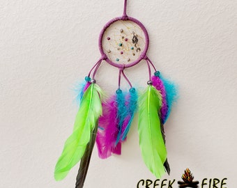 Native American Purple Handmade Dreamcatcher with Mermaid Charm
