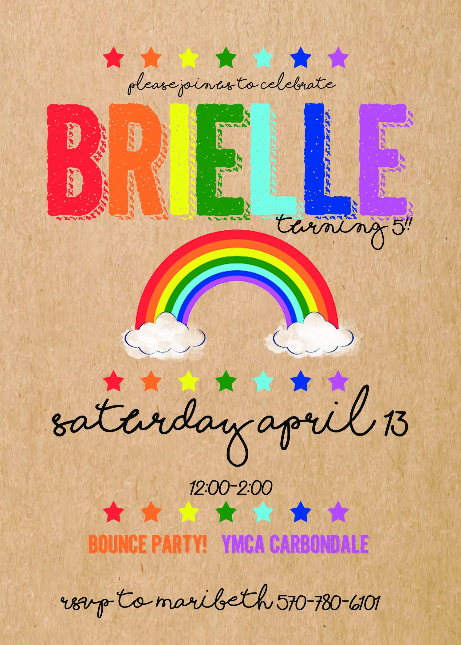 Rainbow Birthday Theme Invite | Customize It!