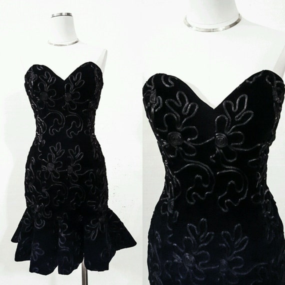 80s Vintage Dress 80s Vintage Designer Dress Black