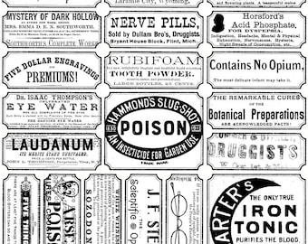 QUEEN OF WEEN - Poison Labels  - Halloween - J Wecker Frisch -- Riley Blake C13166 White