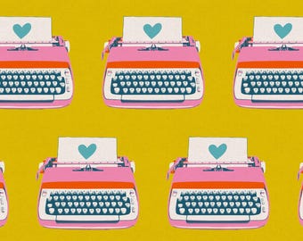 Typewriters Golden  CANVAS from Best Day Ever Collection by Melody Miller
