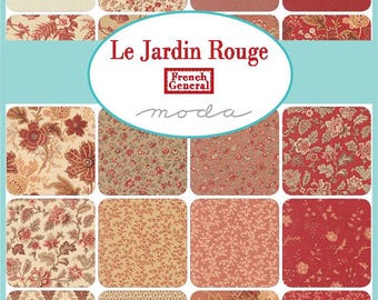 PRE-Order  French General Le Jardin Rouge Fat Quarter Bundle, 40pc, Moda Fabric, Sept Release   SHOP CUT