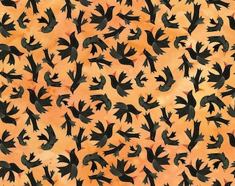 Riley Blake Halloween Whimsy Crows by Teresa Kogut  C11822 Orange  OOP