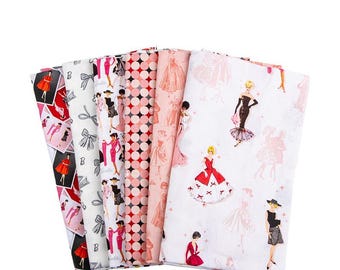Vintage Barbie  6 FQ Bundle in BLUSH - Riley Blake Designs -JUST In - Love ****