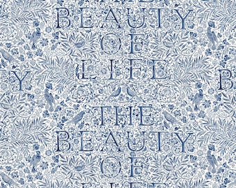Morris  and Co. Emery Walker's House  The Beauty of Life     PWWM114 Indigo  Free Spirit **Just Released****