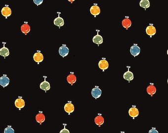 Classic Christmas  by J. Wecker Frisch 16288 Black Ornaments  for  Riley Blake Designs **Just In ****