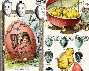 Egg Hunt Collage Fabric  by J. Wecker Frisch  for  Riley Blake Designs **Just In ****