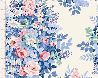 IN STOCK  Tilda Something Blue Whimsyflower Cream Yardage by Tone Finnanger 100675 Ships June 1