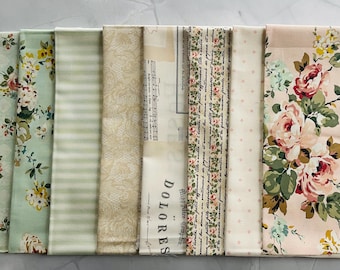 Rose & Violet's Bouquet Des Fleurs 8 FQ Bundle in BLUSH - Riley Blake Designs -