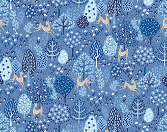 Liberty of London Garden Party Blue China Dancing Deer